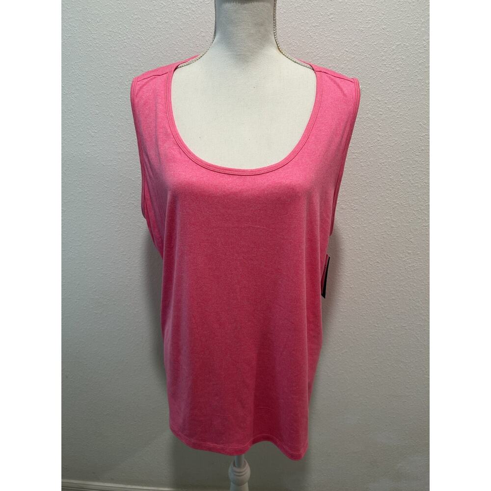 ID Ideology Women's Plus Size Solid Essentials Molten Pink Top Soft New B73